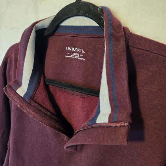 UNTUCKit Other - UntuckIt Men's XXL Corral 1/4 Zip Pullover Burgundy Sweatshirt